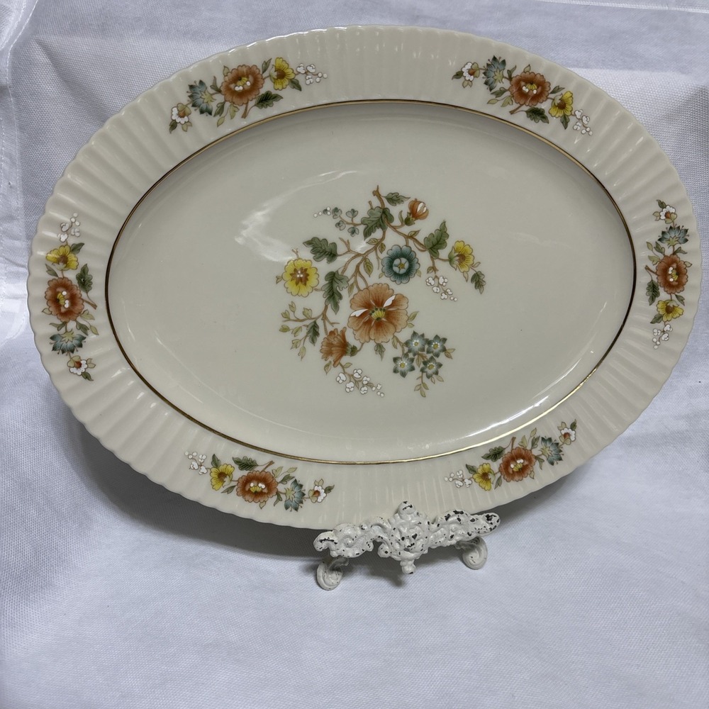 Vintage Lenox Temple Blossom Oval Serving Platter 13.5 x10